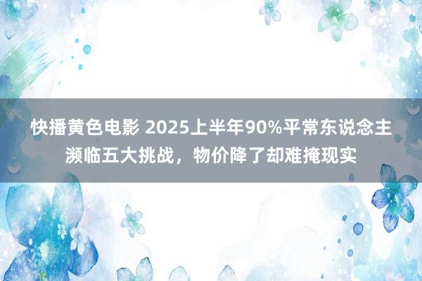 快播黄色电影 2025上半年90%平常东说念主濒临五大挑战，物价降了却难掩现实