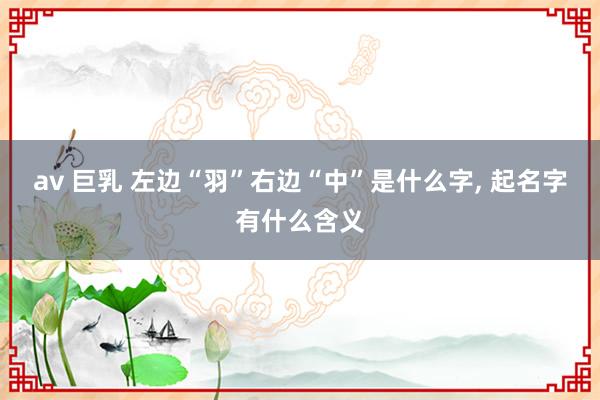 av 巨乳 左边“羽”右边“中”是什么字, 起名字有什么含义