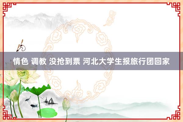 情色 调教 没抢到票 河北大学生报旅行团回家