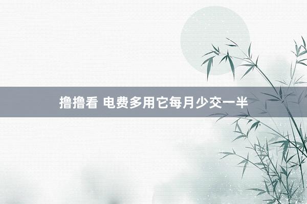撸撸看 电费多用它每月少交一半