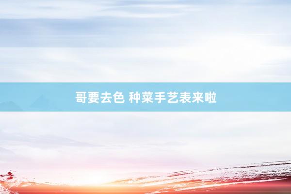 哥要去色 种菜手艺表来啦