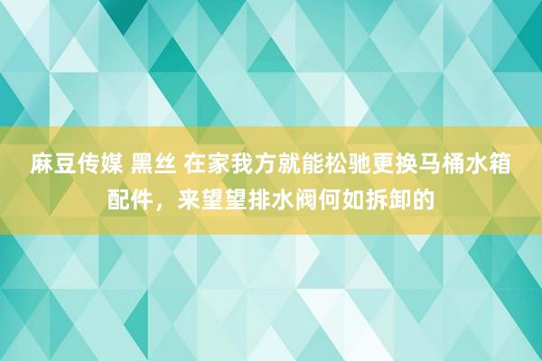麻豆传媒 黑丝 在家我方就能松驰更换马桶水箱配件，来望望排水阀何如拆卸的