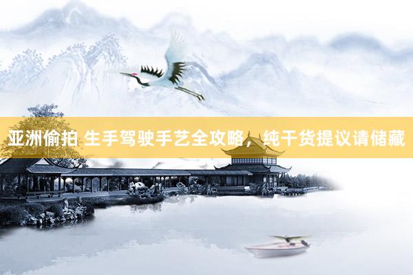 亚洲偷拍 生手驾驶手艺全攻略，纯干货提议请储藏