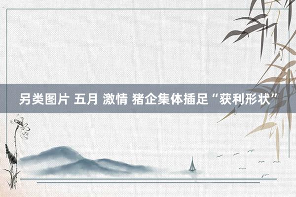 另类图片 五月 激情 猪企集体插足“获利形状”